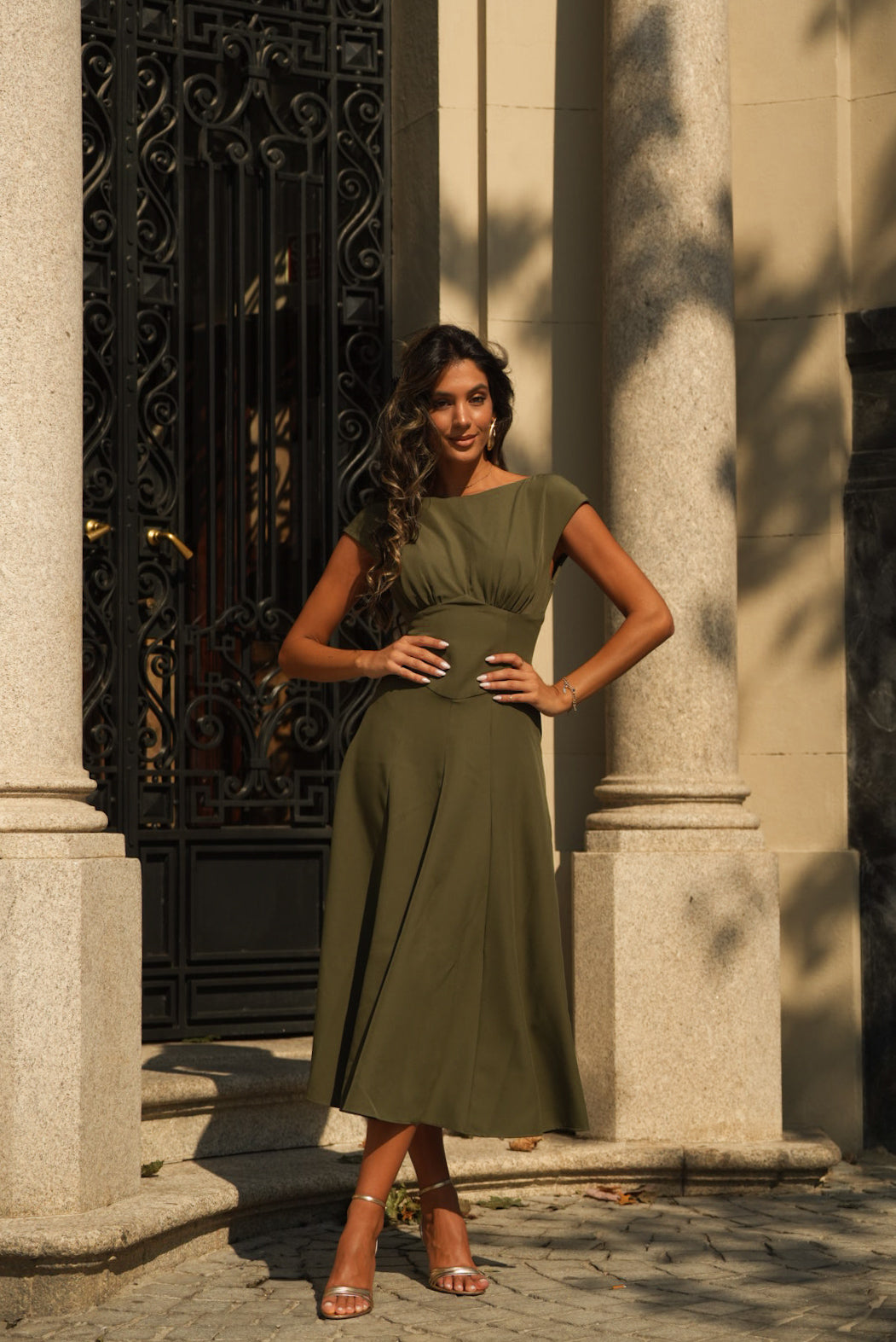 GENOVEVA KHAKI GREEN DRESS Gendolina GENOVEVA KHAKI GREEN DRESS Gendolina