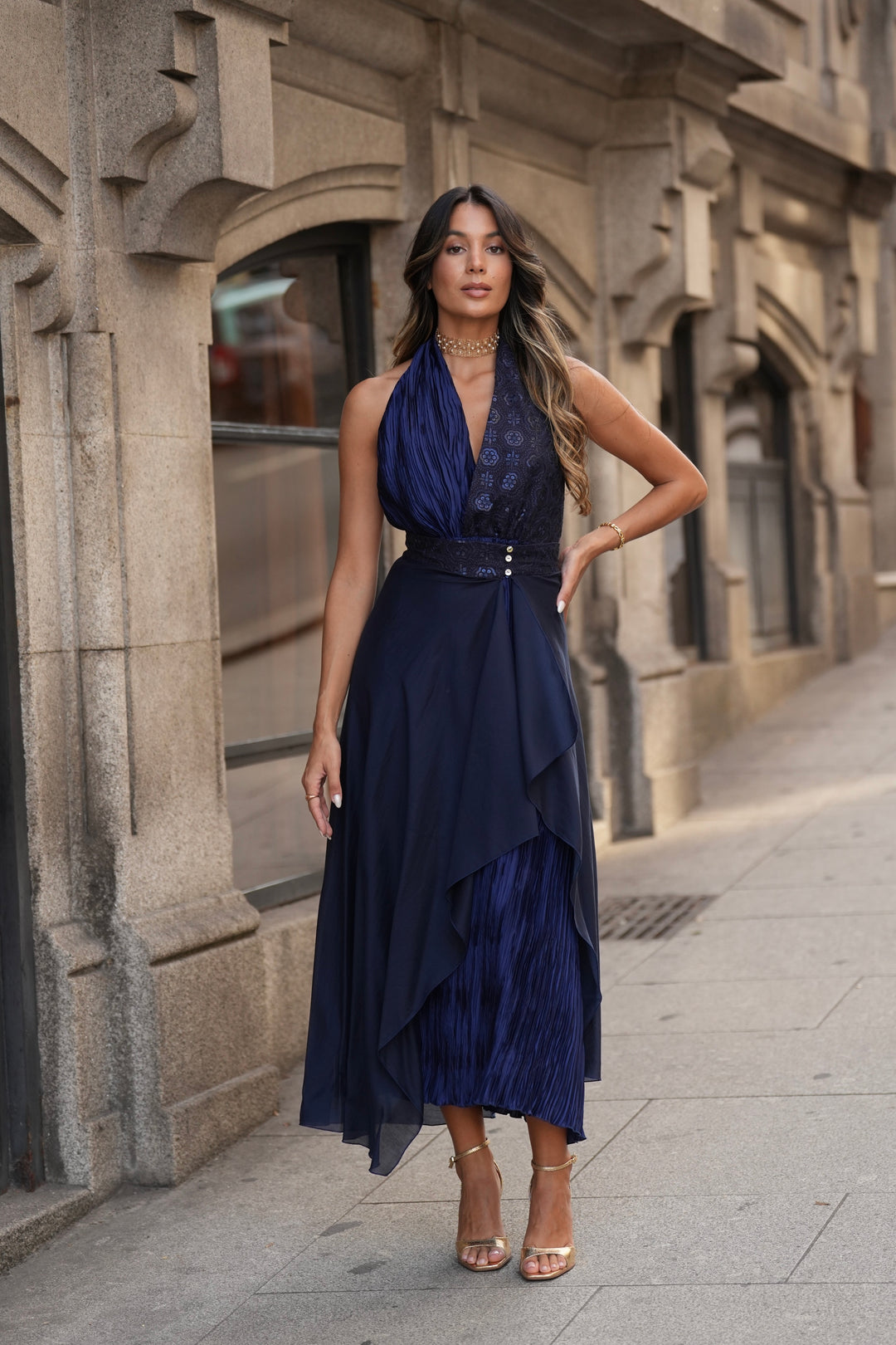 NAVY RIAD DRESS
