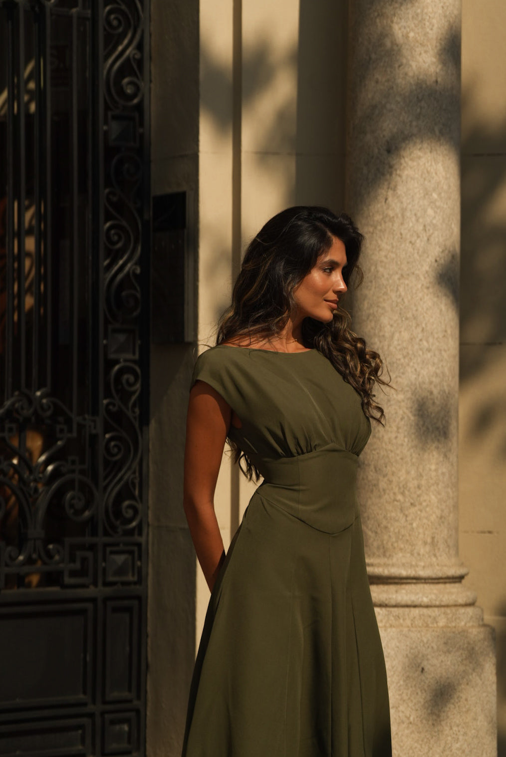 GENOVEVA KHAKI GREEN DRESS Gendolina GENOVEVA KHAKI GREEN DRESS Gendolina