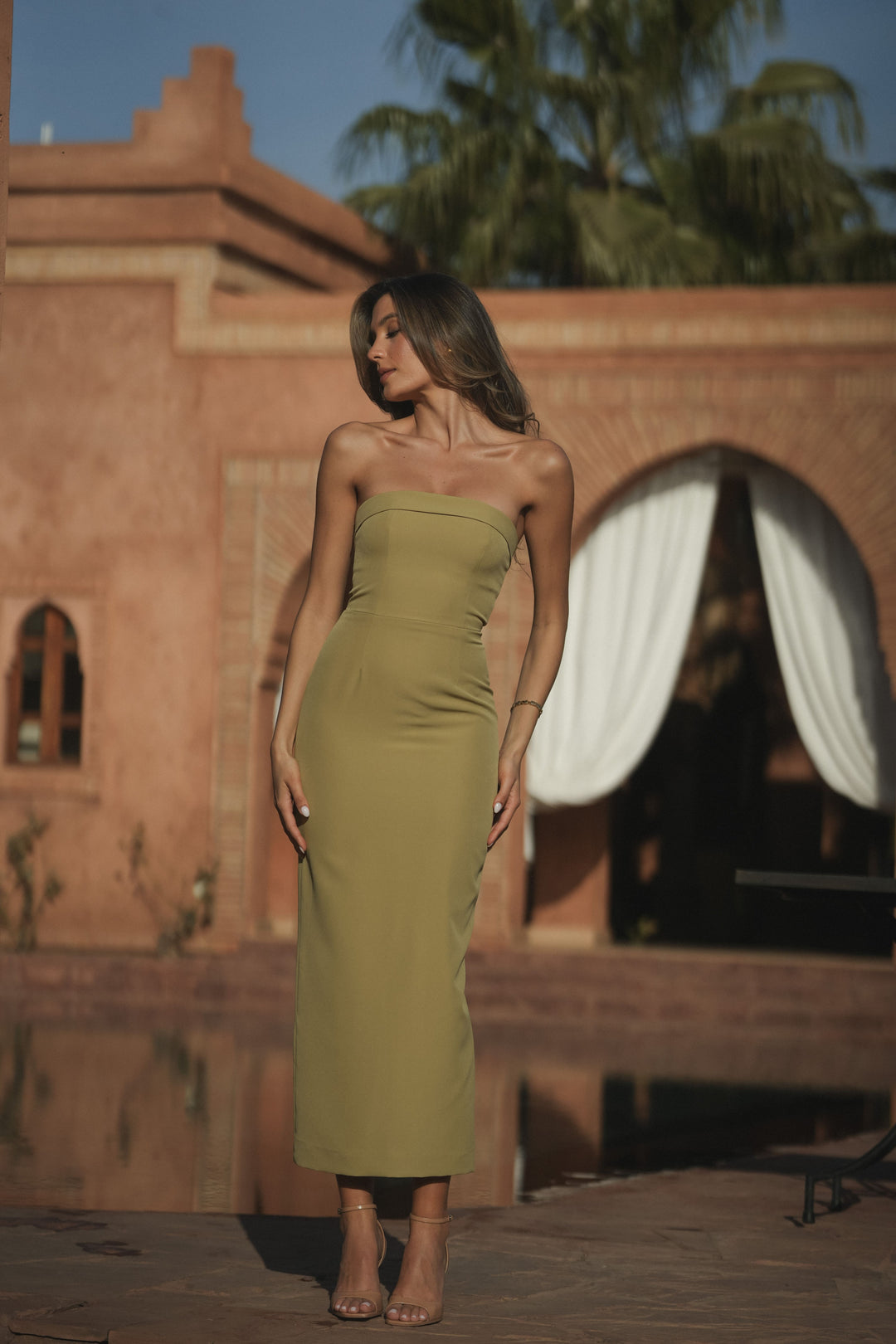 ROBE CAPRI VERT CLAIR