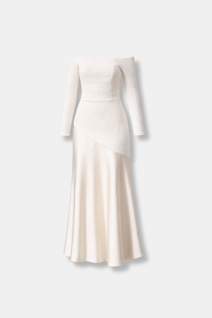 VESTIDO FIONA M/LARGA BEIGE TWEED