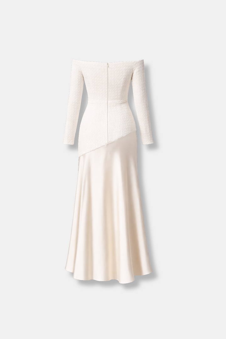 VESTIDO FIONA M/LARGA BEIGE TWEED