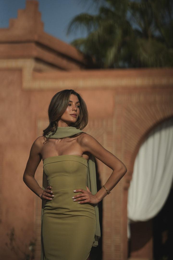 ROBE CAPRI VERT CLAIR
