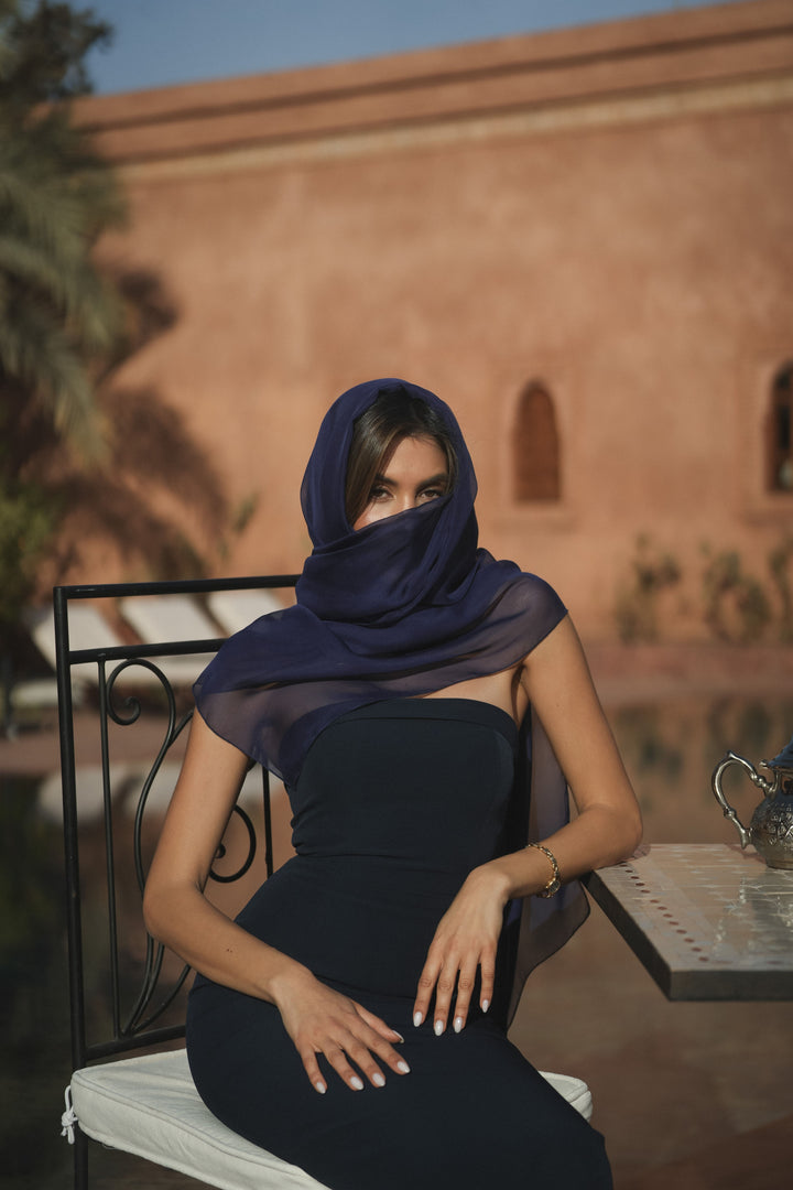 NAVY CAPRI DRESS