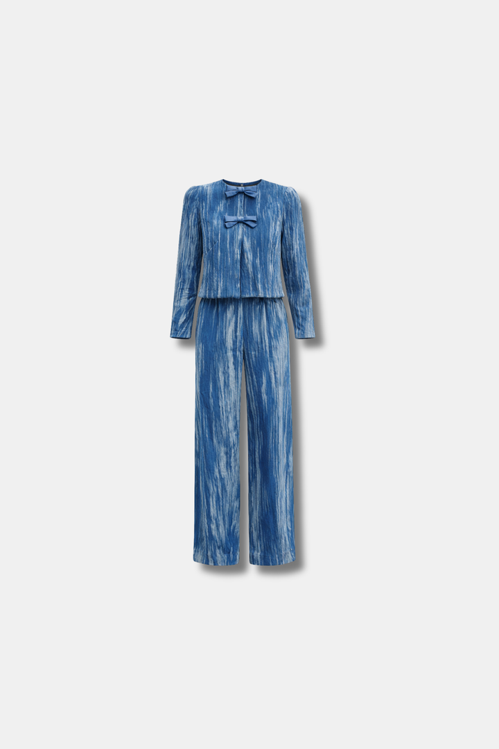 OLIVIA BLUE VELVET SET