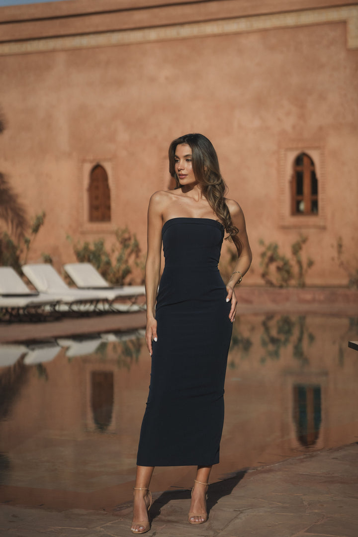 NAVY CAPRI DRESS