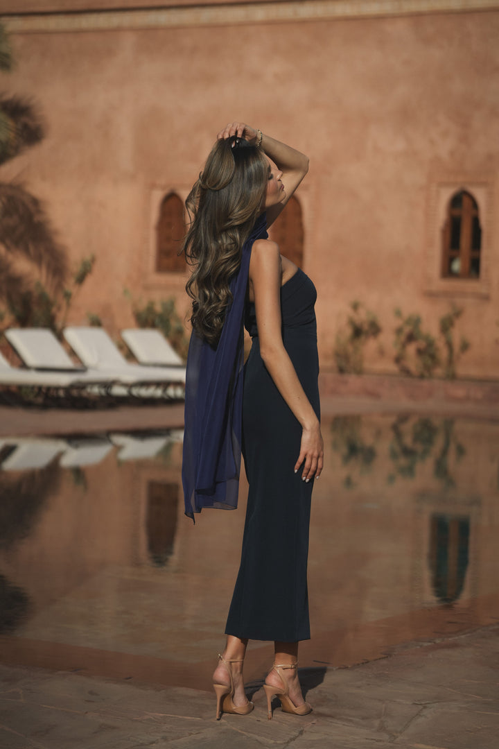 NAVY CAPRI DRESS
