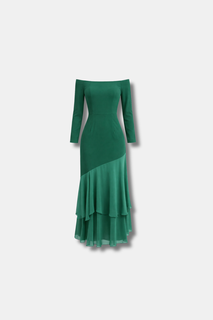 FIONA LONG SLEEVE GREEN DRESS