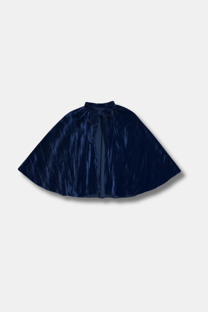 CAPE SIENNE EN VELOURS BLEU MARINE