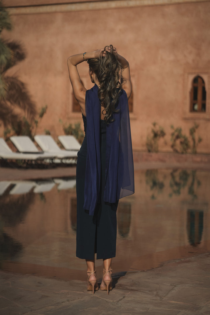 NAVY CAPRI DRESS