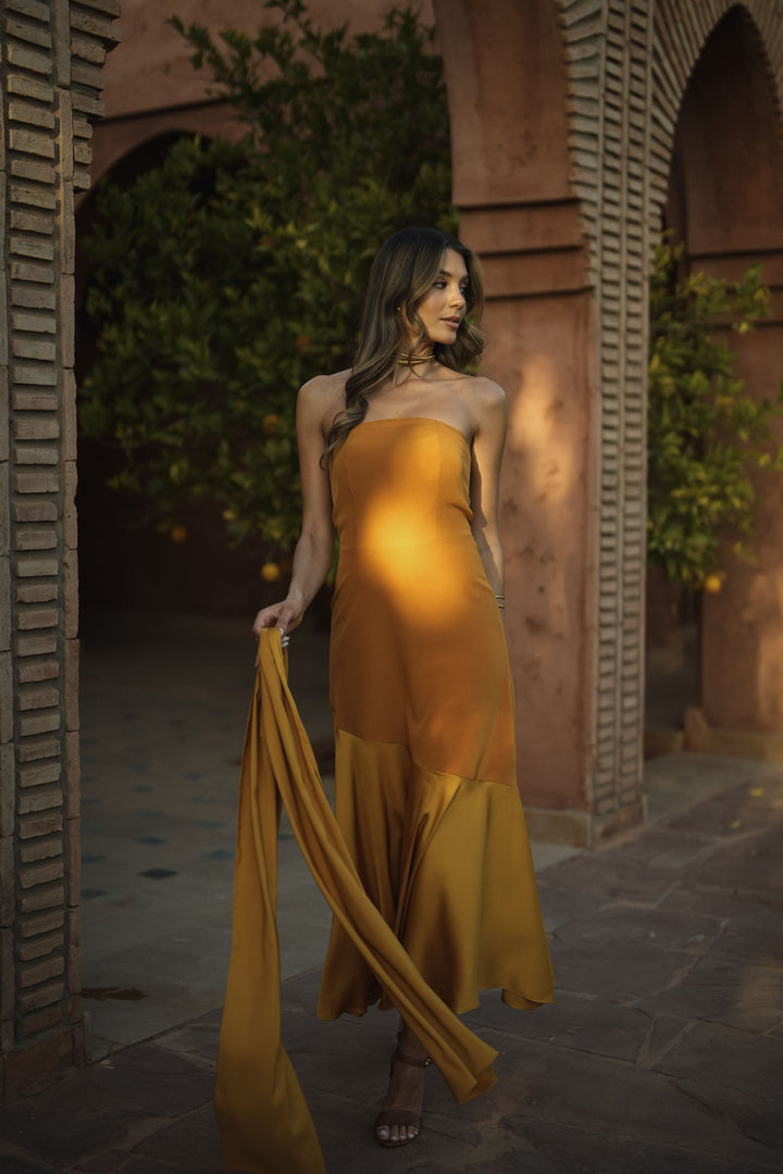 FIONA MUSTARD DRESS