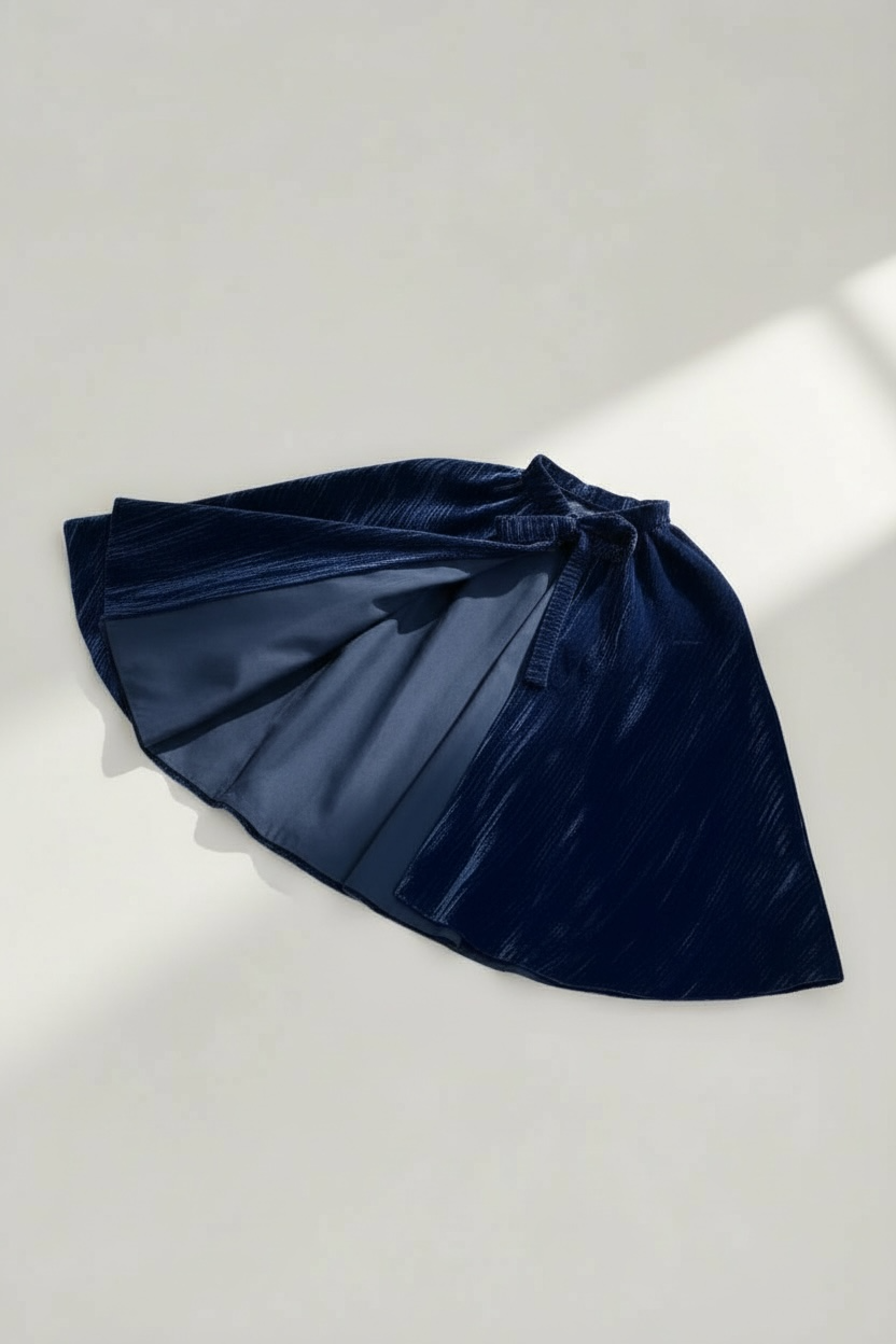 CAPE SIENNE EN VELOURS BLEU MARINE
