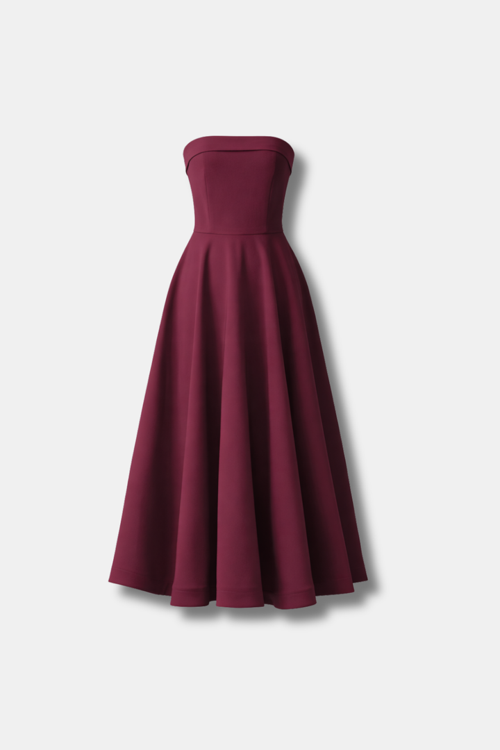 ADELLE BURGUNDY DRESS