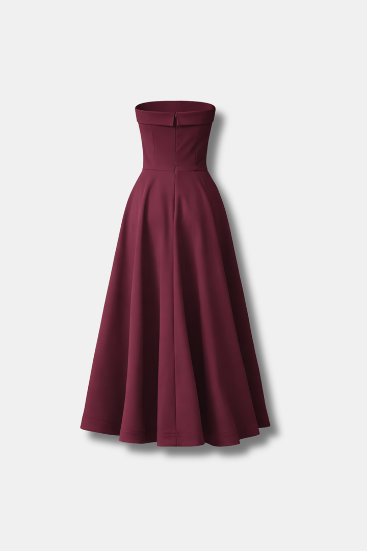 ADELLE BURGUNDY DRESS