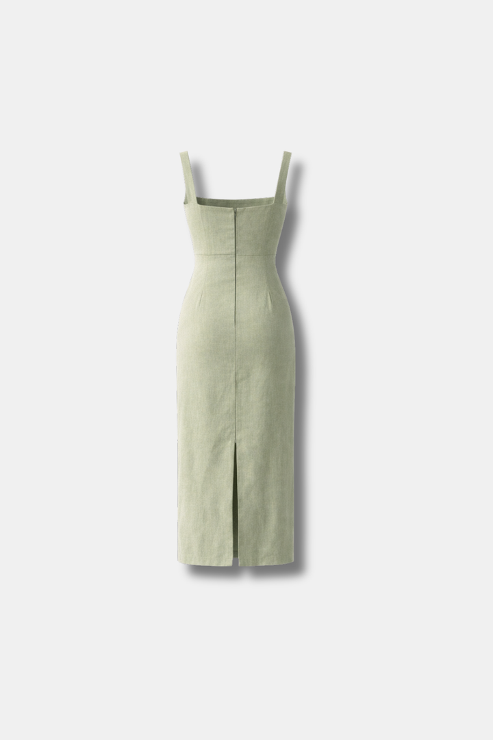 JOSEFINE GREEN LINEN DRESS
