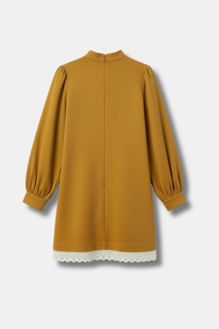 ROBE EN VELOURS MOUTARDE