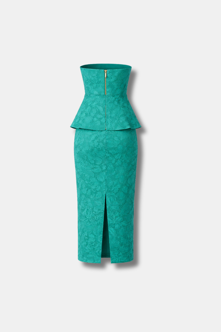 SET GARDENIA JACQUARD TURQUESA