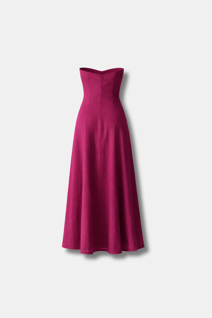 VEGA CHERRY LINEN DRESS