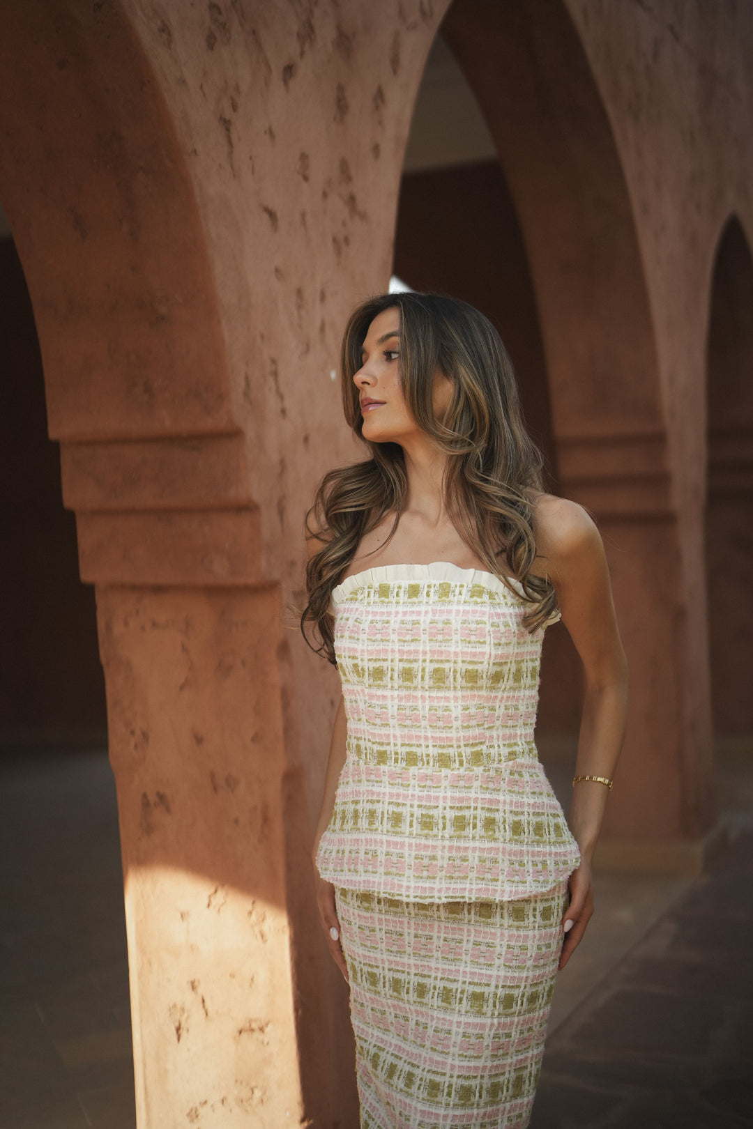 ENSEMBLE TWEED GARDENIA