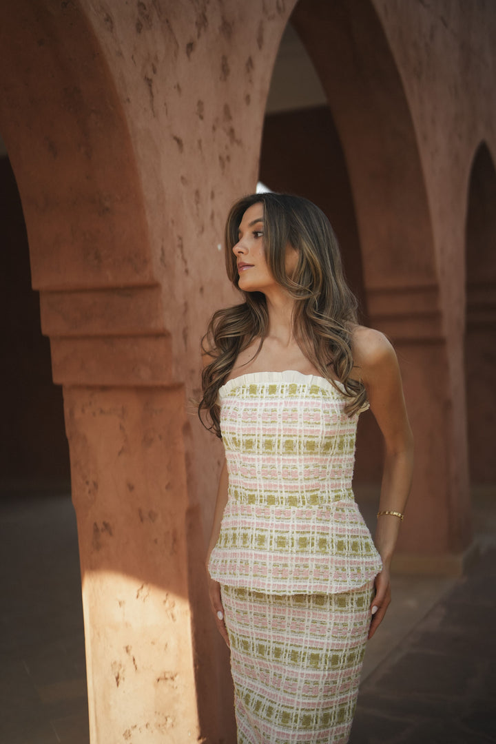ENSEMBLE TWEED GARDENIA
