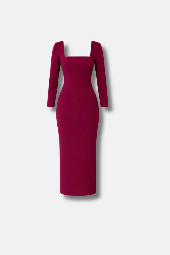 SELINA BURGUNDY DRESS