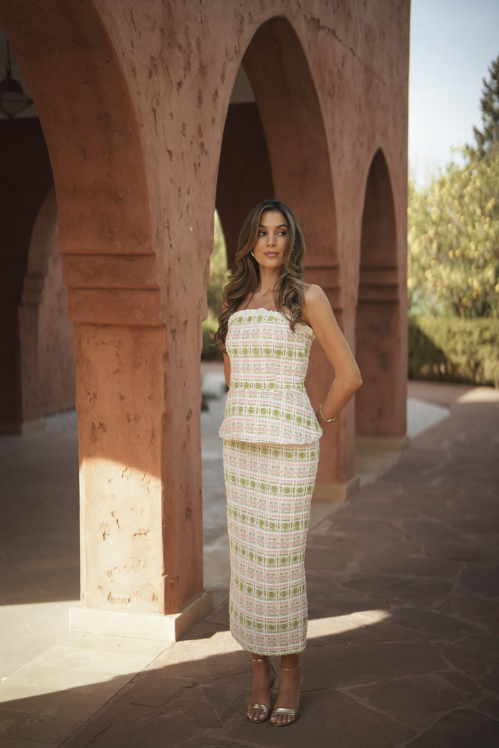 ENSEMBLE TWEED GARDENIA