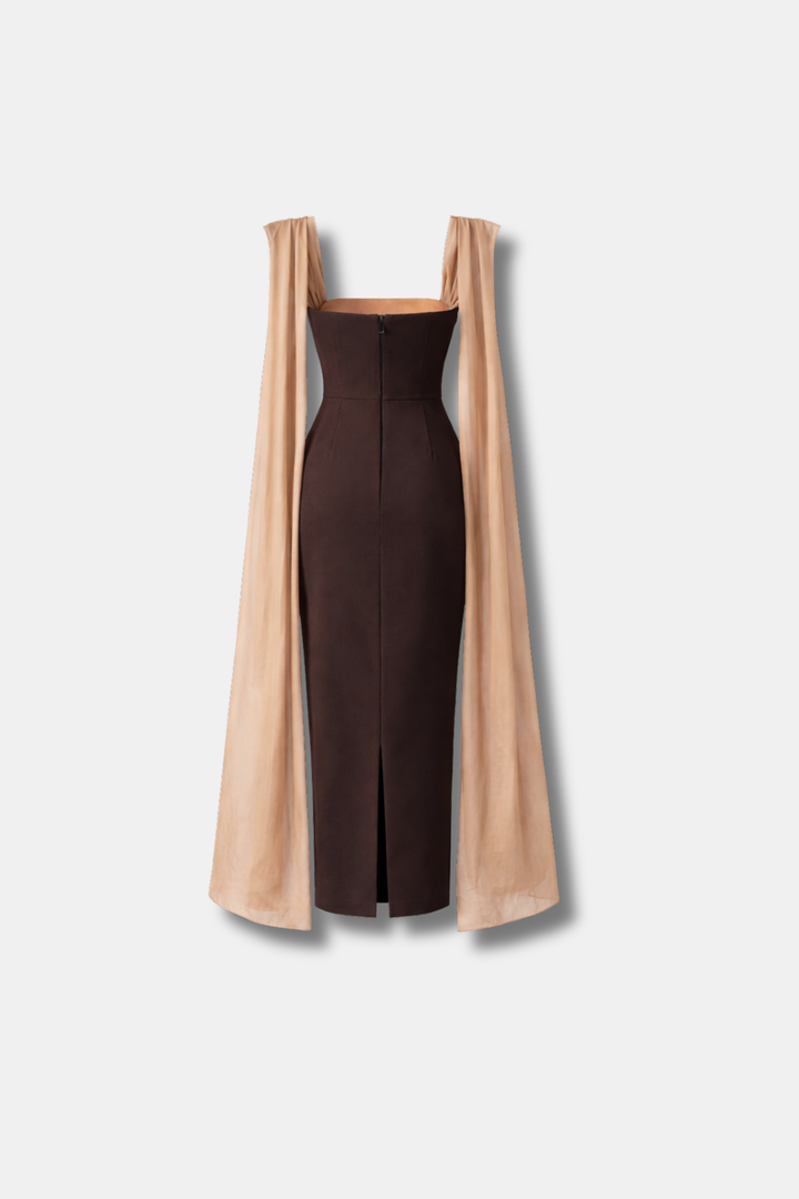 VESTIDO NICOLE MARRÓN CHOCOLATE
