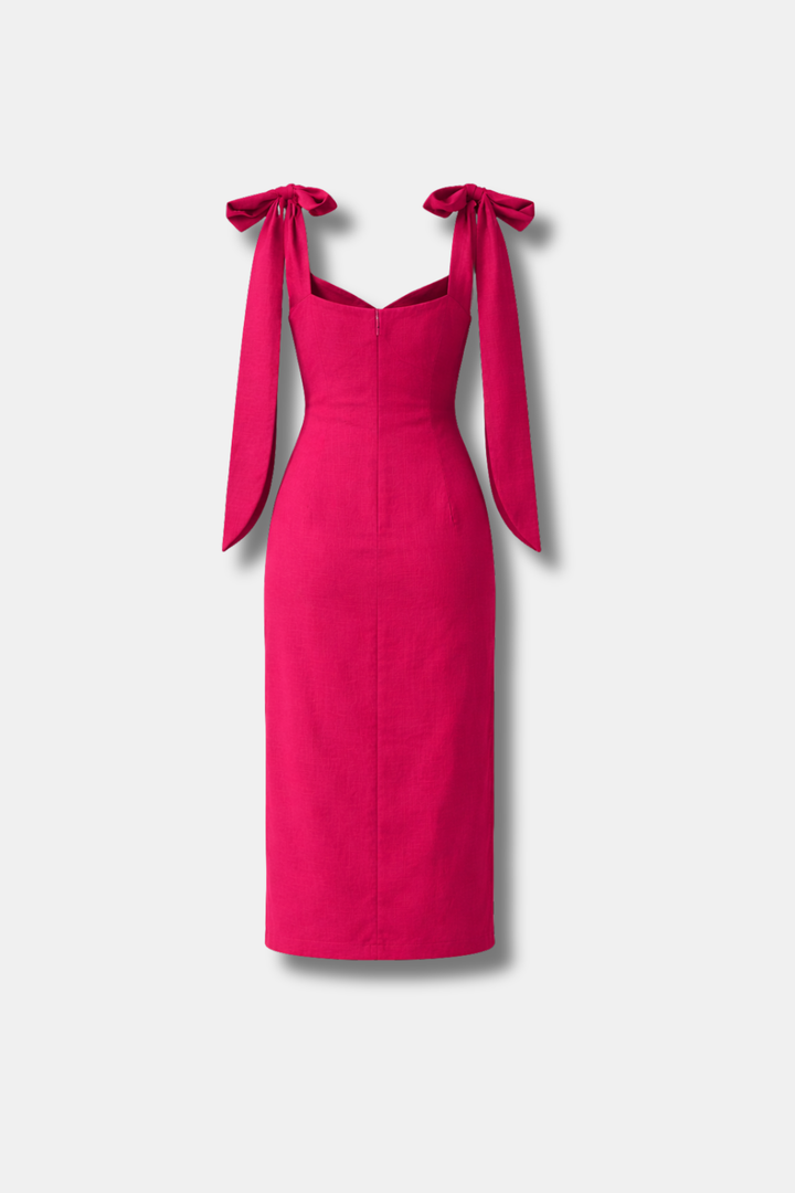 VERONA CHERRY LINEN DRESS