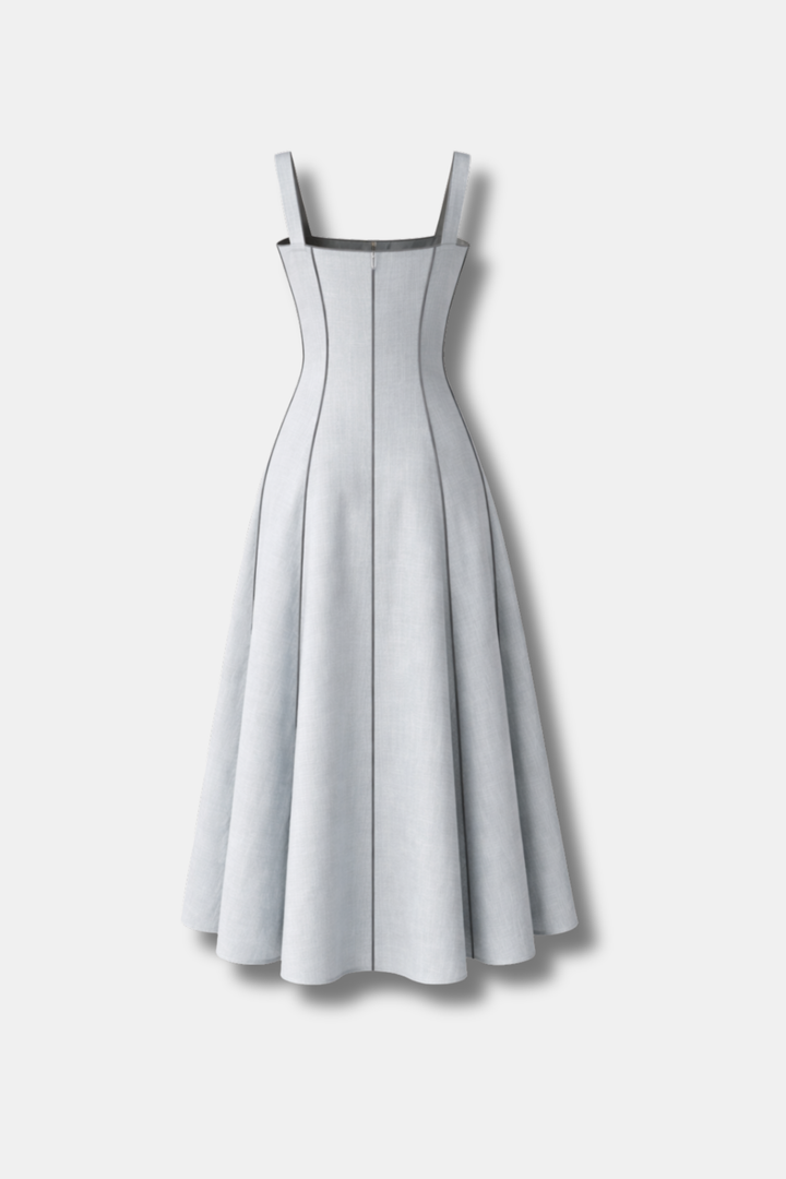 FLORA LIGHT BLUE LINEN DRESS