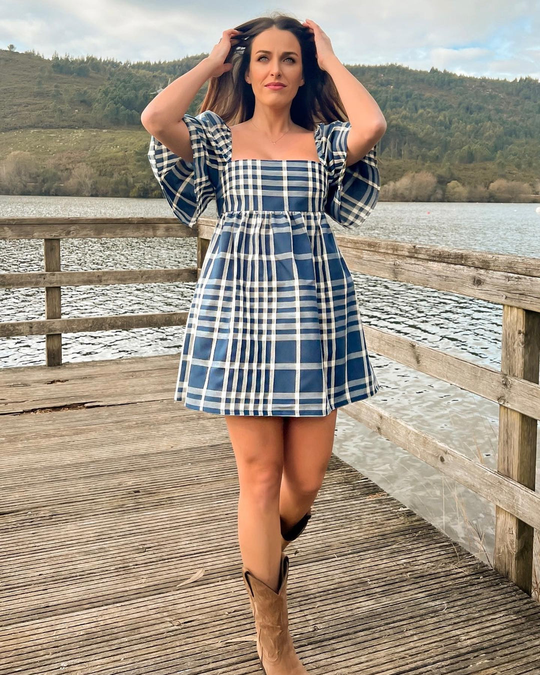 VESTIDO CORTO CUADROS