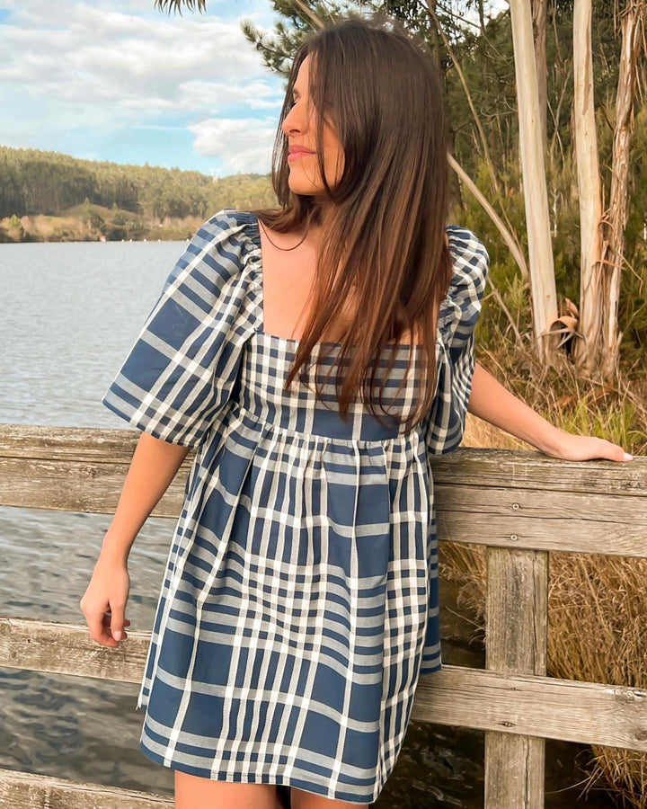 VESTIDO CORTO CUADROS