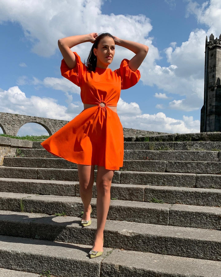VESTIDO VUELO NARANJA