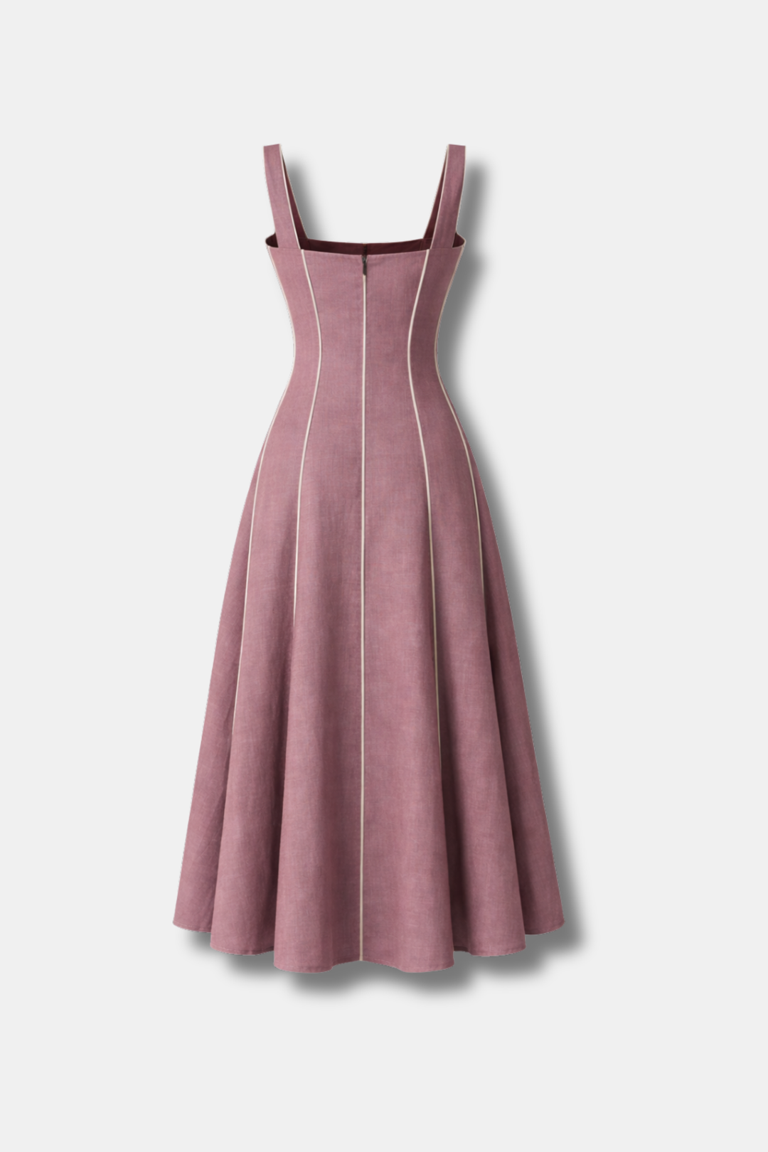 FLORA LINEN AUBERGINE DRESS