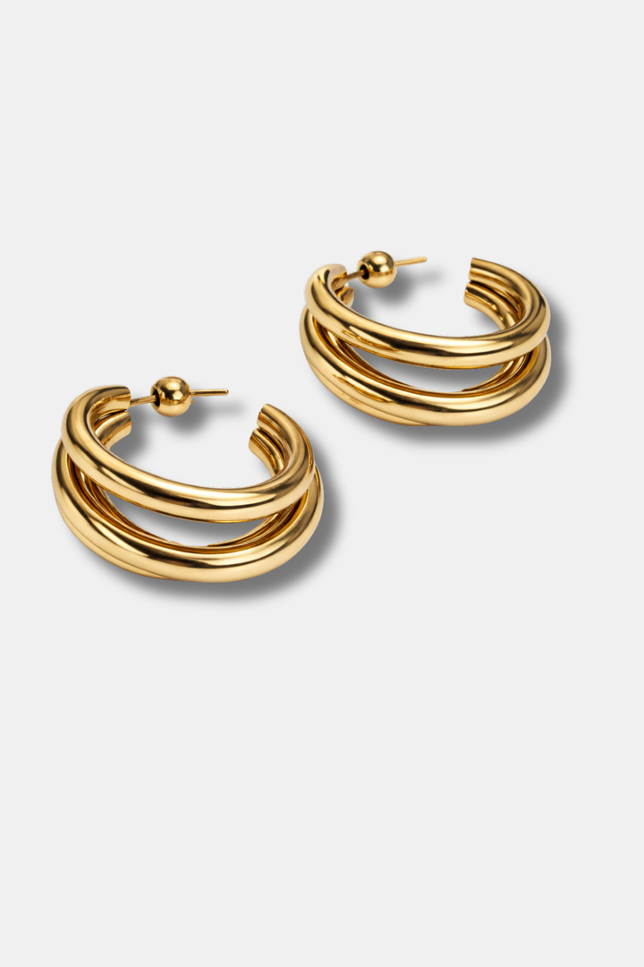 BOUCLES D'OREILLES À DOUBLE CRÉOLE