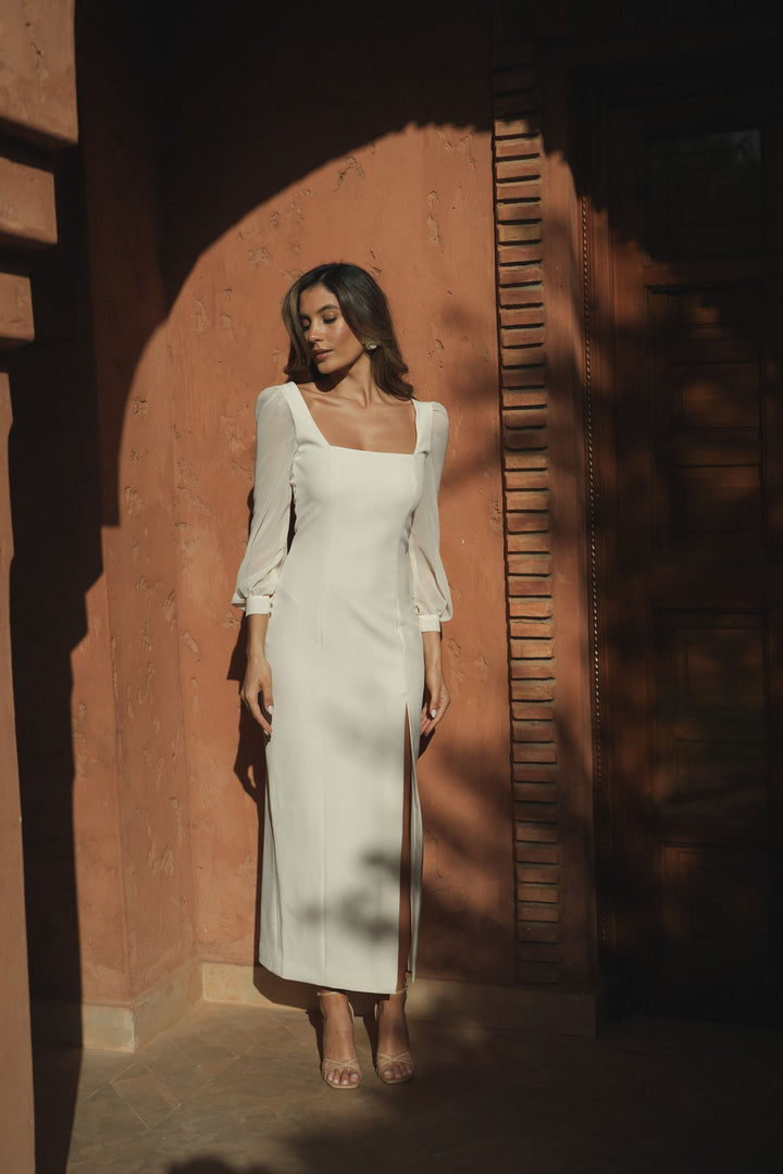 VESTIDO CELINE BEGE