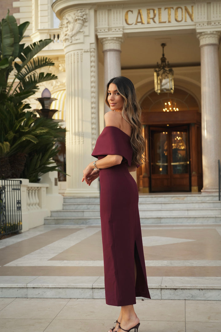 ROBE BATEAU GRENAT