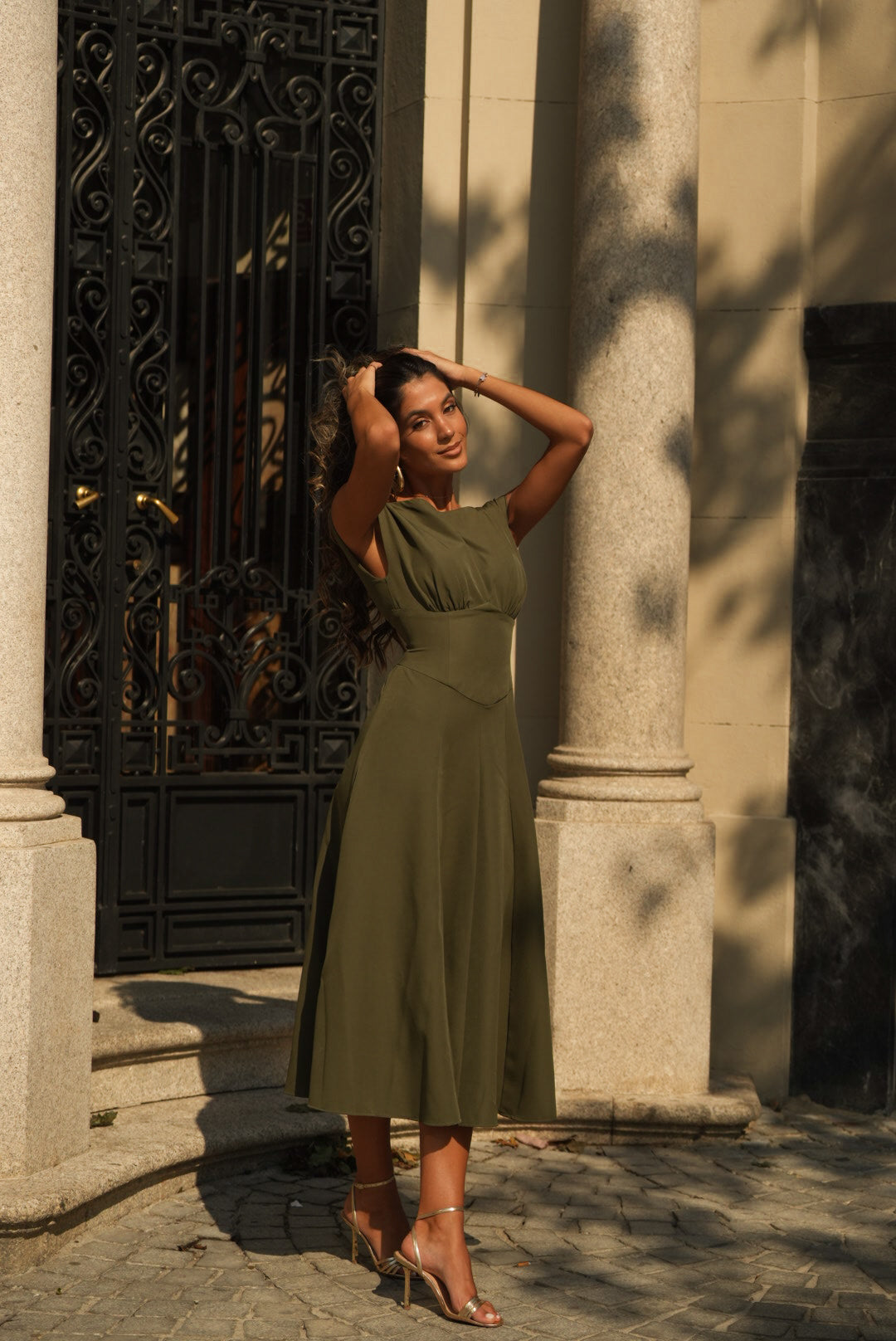 GENOVEVA KHAKI GREEN DRESS Gendolina GENOVEVA KHAKI GREEN DRESS Gendolina