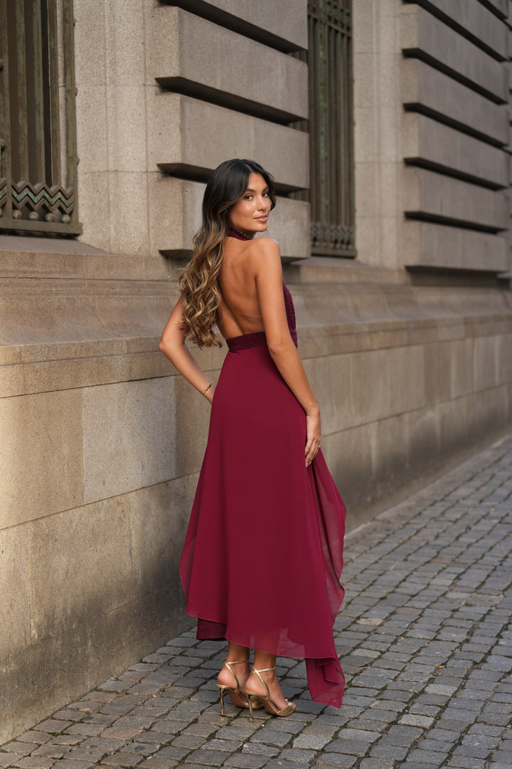 VESTIDO RIAD GRANATE