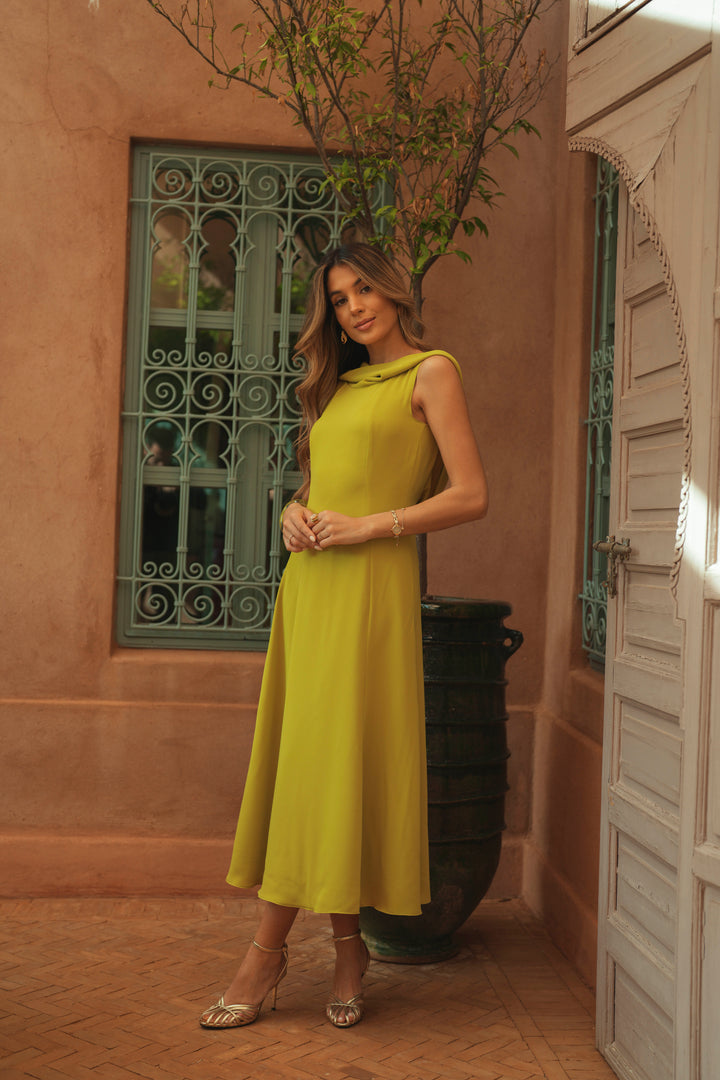 VESTIDO LIVIA VERDE MANGA CURTA
