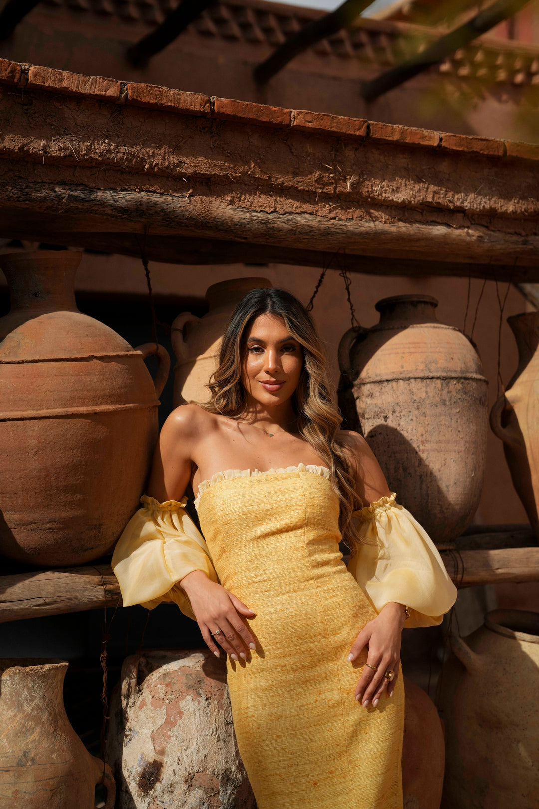 VESTIDO ESMERALDA AMARELO SEDA