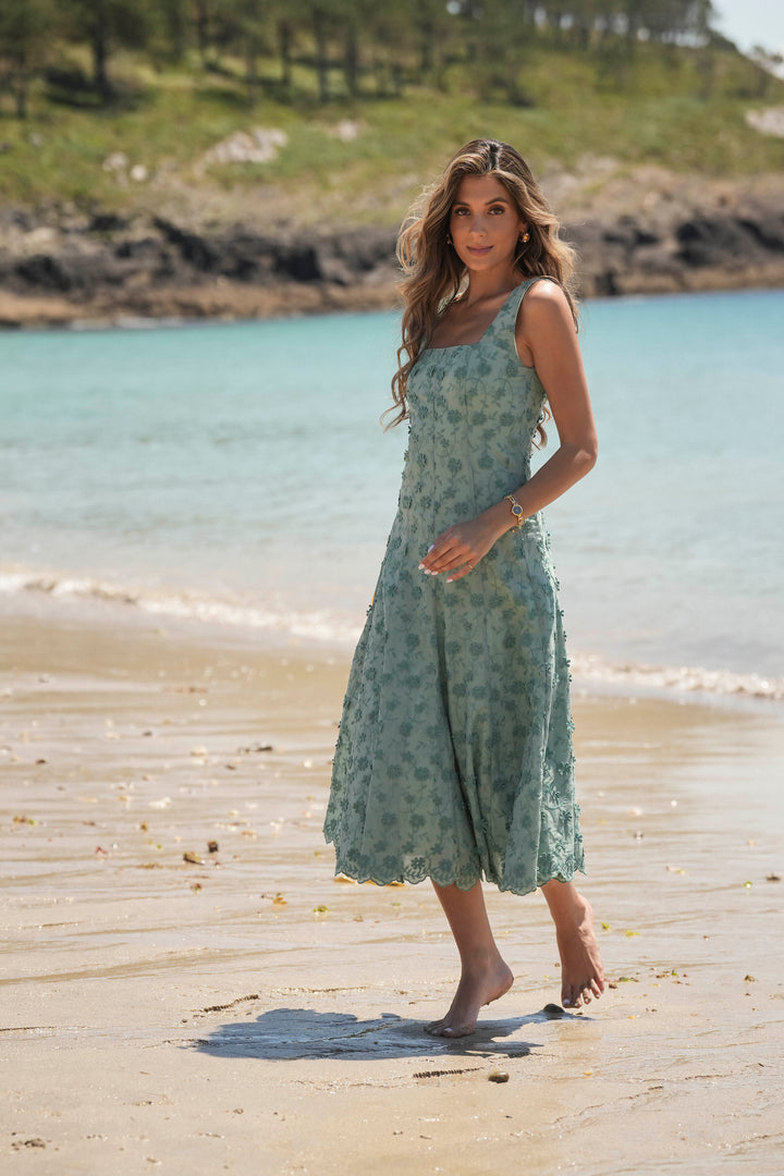 VESTIDO FLORA VERDE AGUA