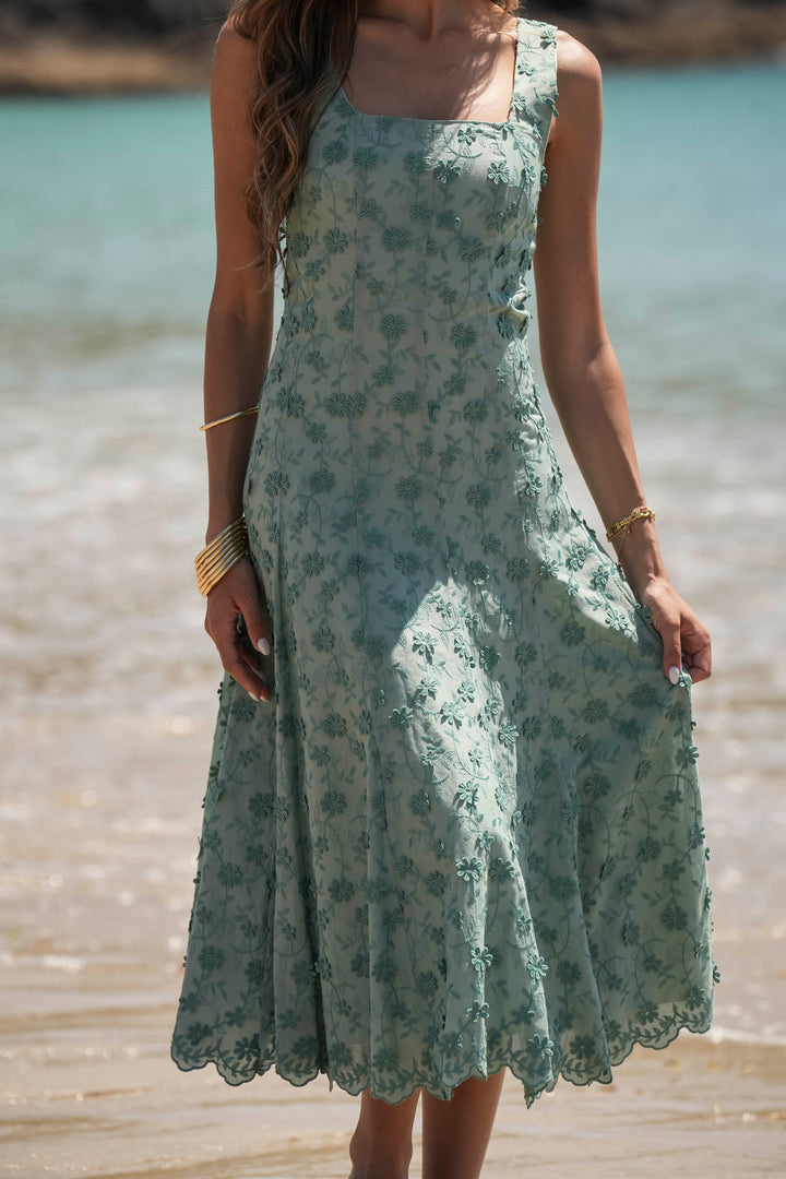 VESTIDO FLORA VERDE AGUA