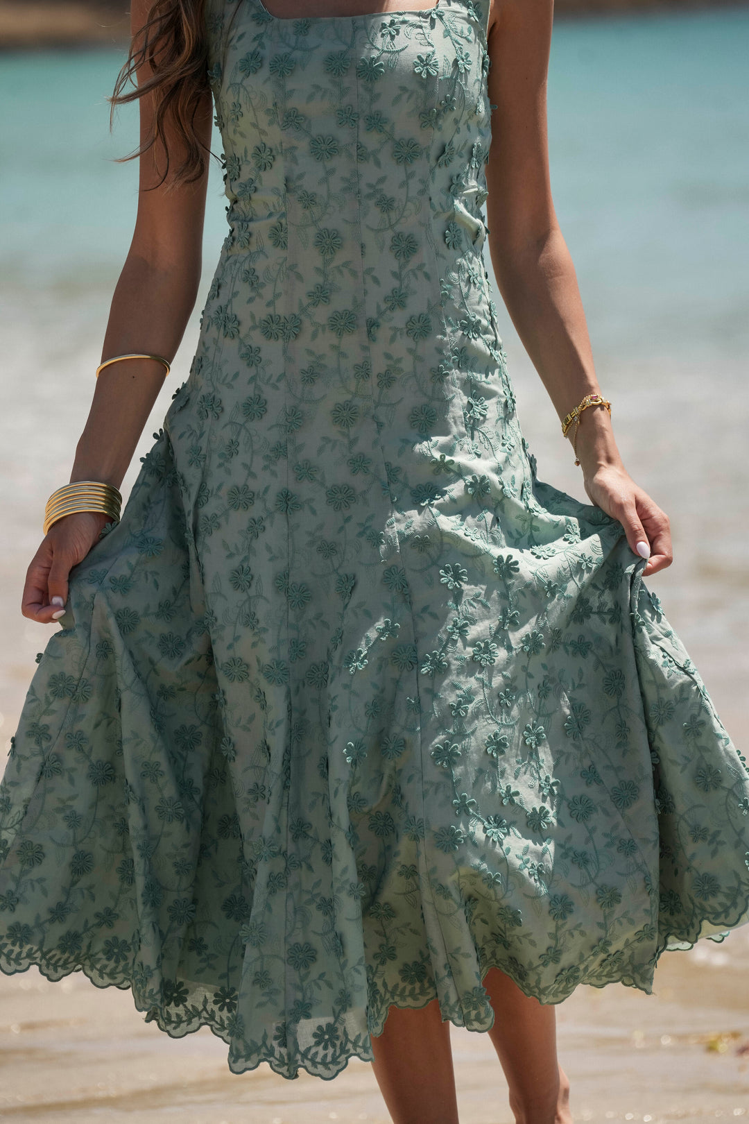 VESTIDO FLORA VERDE AGUA