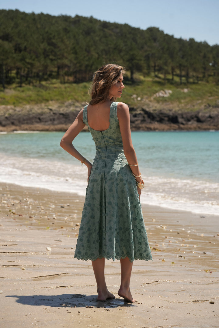 VESTIDO FLORA VERDE AGUA