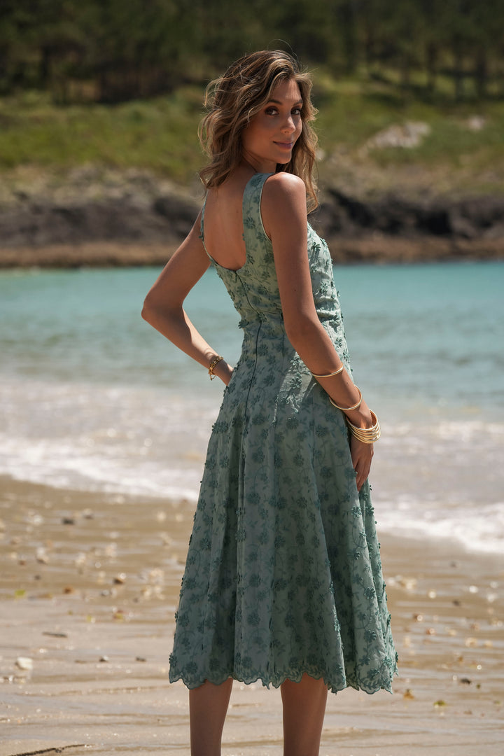 VESTIDO FLORA VERDE AGUA