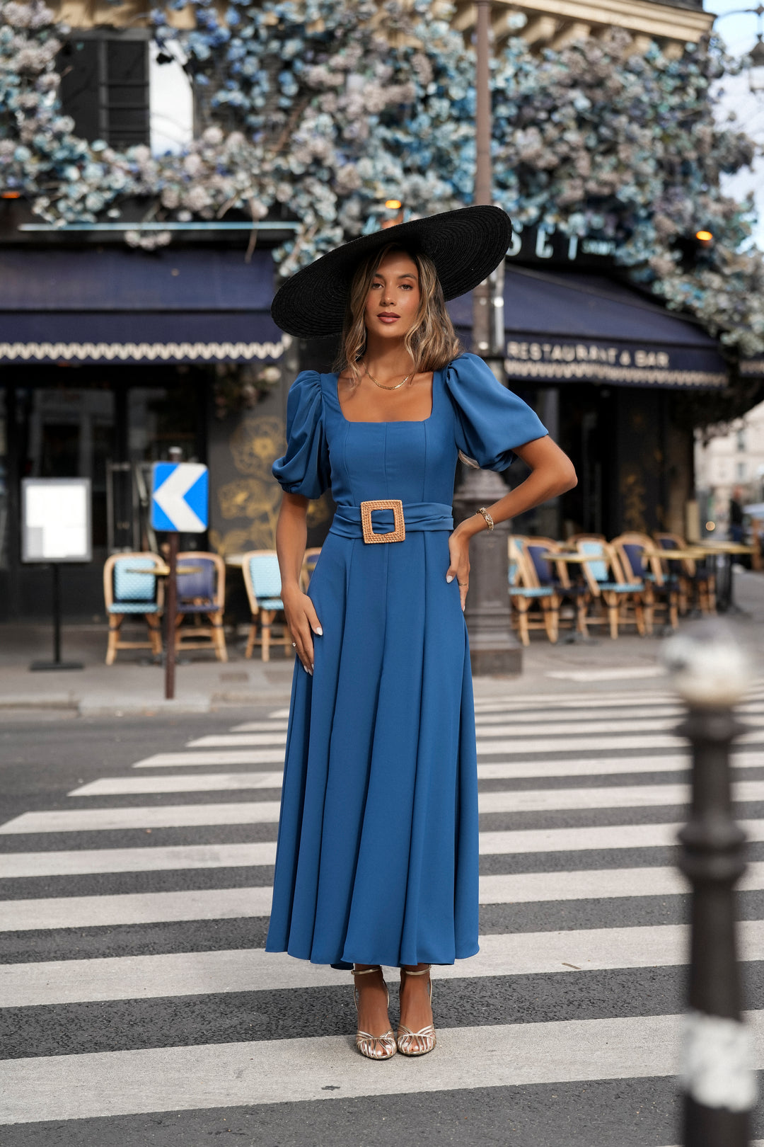 CAMILLE PETROLEUM BLUE DRESS