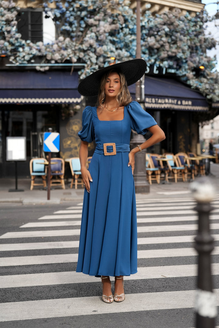 CAMILLE PETROLEUM BLUE DRESS