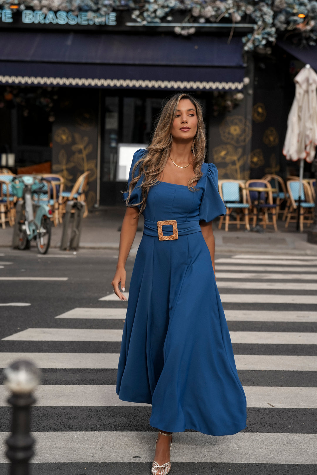 CAMILLE PETROLEUM BLUE DRESS