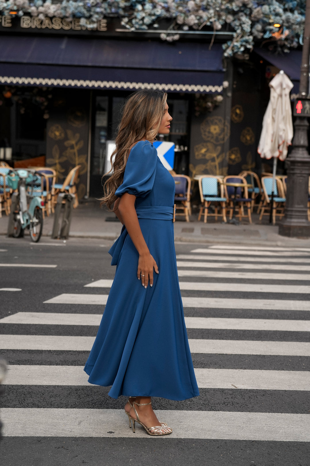 CAMILLE PETROLEUM BLUE DRESS
