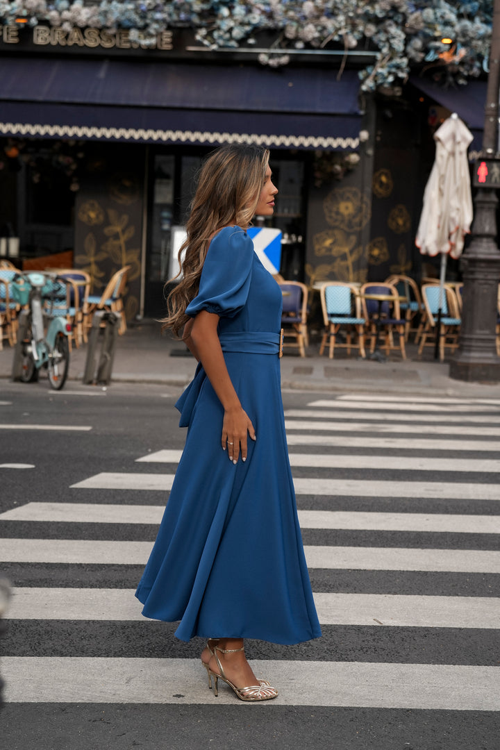 CAMILLE PETROLEUM BLUE DRESS